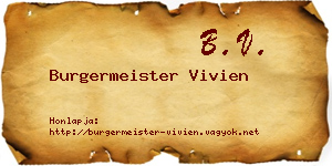 Burgermeister Vivien névjegykártya